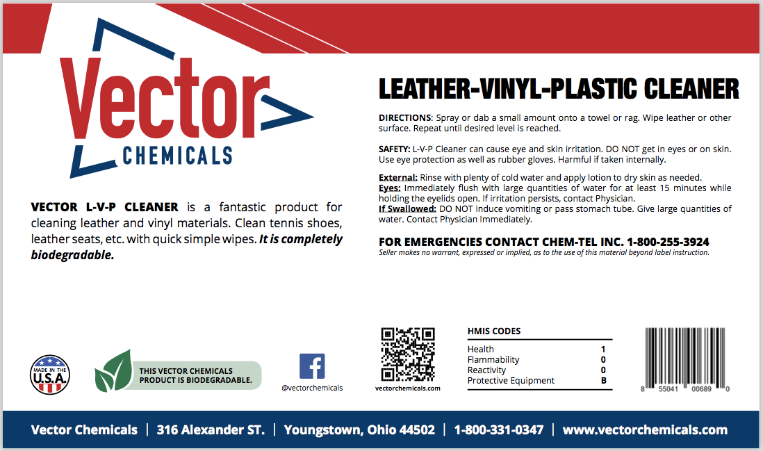 3D LVP Cleaner-16oz/1G-Leather+Vinyl+Plastic-Chemical Degreaser